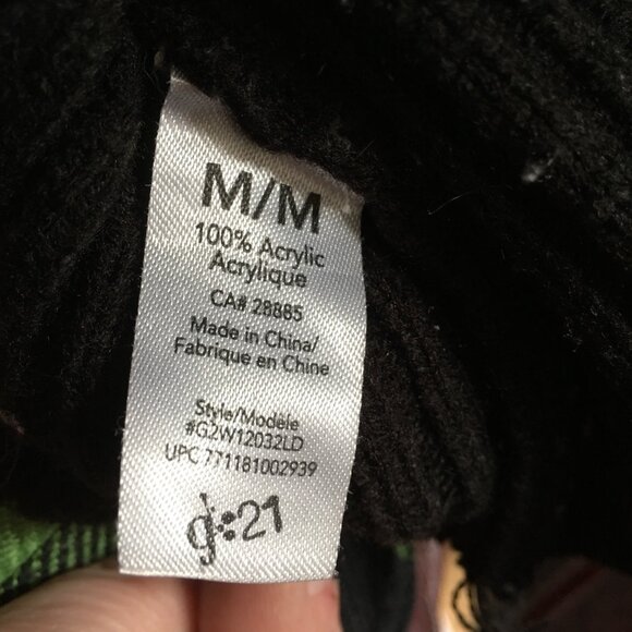 SWEATER DRESS G21 M Deer Brown Black Acrylic FairIsle Knitted Midi Chest 32" - Picture 7 of 8